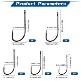 Baitholder Fishing Hooks Trout Panfisn Catfish Basss Hooks Fishing (6#, Black)
