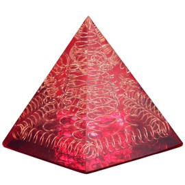 mookaitedecor Rock Crystal Healing Crystal Quartz Pyramid with Red Colour, Positive Energy Pyramid for Meditation/Yoga/Healing Chakra/Home Decor 50 mm
