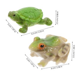 Generic 4pcs Outdoor Frog and Turtle Resin Ornaments Durable Garden Animal Figurines for Micro Landscape Decor Weather-Resistant Miniature Sculptures for Patio and Enhancement