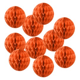 PATIKIL 4" Tissue Paper Pom Poms Flower Balls, 10 Pack Party Hanging Paper Flower Balls Decoration for Birthday Wedding Home Backdrop Decor, Orange