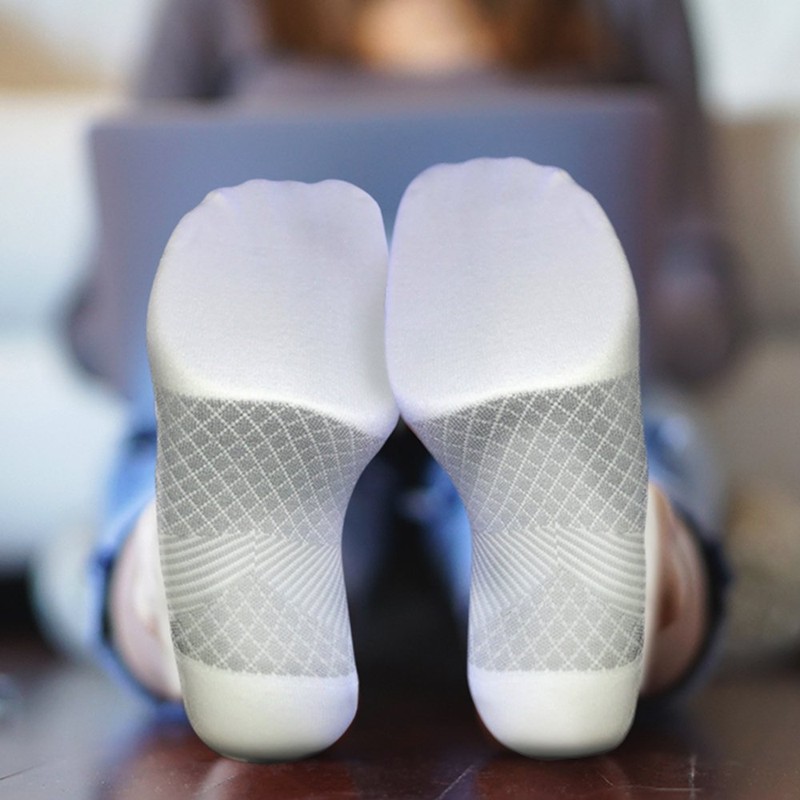 OrthoSleeve - Calcetines ortopédicos para fascitis plantar (mediano, invisible, blanco)
