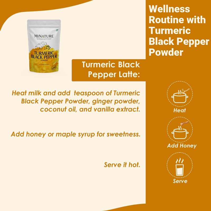minature Turmeric Root Powder with Black Pepper, 227g (8oz)| Pure
