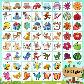 MDDRUIQI Temporary Tattoo Kids - Fake Tattoos for Kids - Stocking Stuffers for Kids - Party Favors for Kids 8-12,Art Crafts for 4-10 Year Old Girls Boys Birthday Gift,Cute Cool Stuff Kit,60 Styles