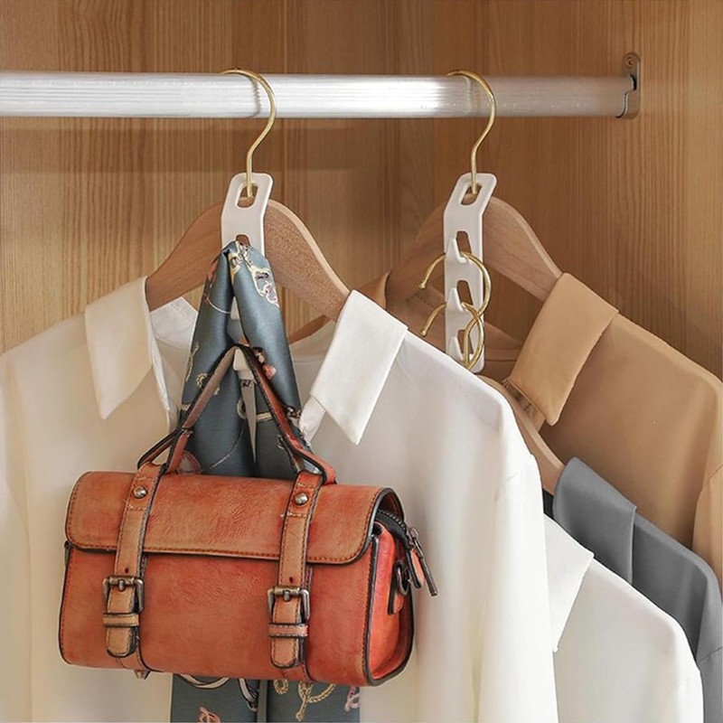SIXHAOBU Pack of 12 Hooks for Clothes Hangers, Cascading Stacked