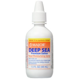 Deep Sea Saline Nasal Spray Generic for Ocean Nasal Moisturizing Spray 1.5 oz per Bottle Pack of 12 Bottles