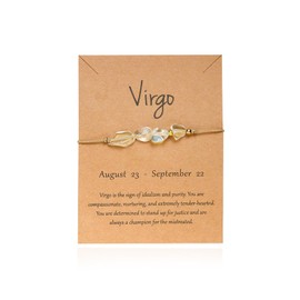Zodiac Bracelets for Women Men Spiritual Gifts Crystal Beaded Bracelet Irregular Natural Stone Bracelet Birthday Party Jewelry Gifts
