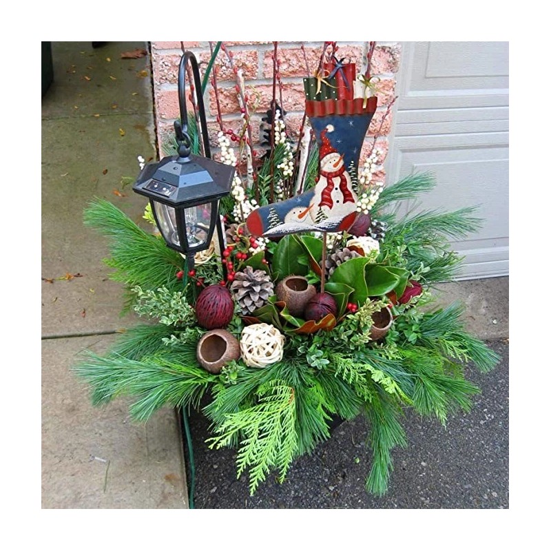 ATT Christmas Snowman Garden Stake Decor Snowman Stocking Decoration, Outdoor