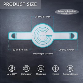 GUYDREMAT 3 Pcs Premium Silicone Bread Sling - Best Gift Set for Sourdough Bread Baking - High Performance Silicone Baking Mat for Dutch Oven