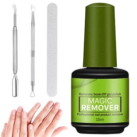 Nagellackentferner, Gelnägel Shellac Entferner Remover, Gel Nagellack Entfernung mit Nagelfeile & Nagelhautschieber, Entfernt Schnell und Einfach Gelnägel, Schadet Dem Nagel Nicht