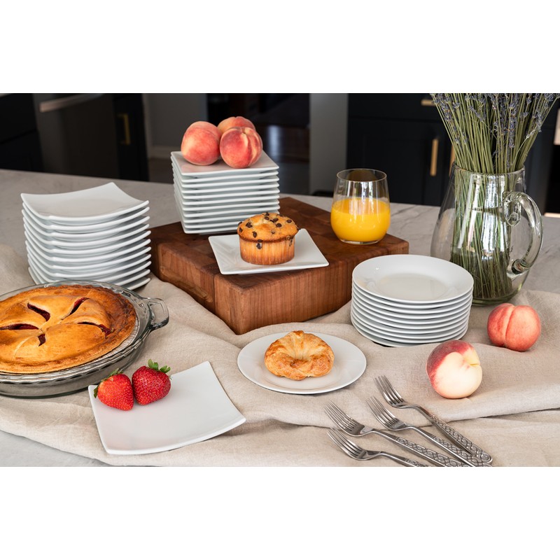 10 Strawberry Street 6" Catering Round Appetizer Plate, Set of