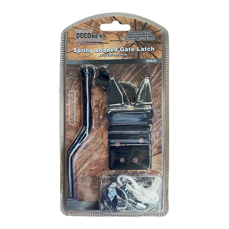 Spring Loaded Gate Latch with Cable and Ring - Powder