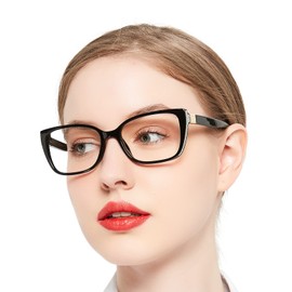 OCCI CHIARI Designer Reading Glasses Women Stylish Large Readers 1.0 1.25 1.5 1.75 2.0 2.25 2.5 2.75 3.0 3.5 4.0 5.0 6.0(Black, 1.25)