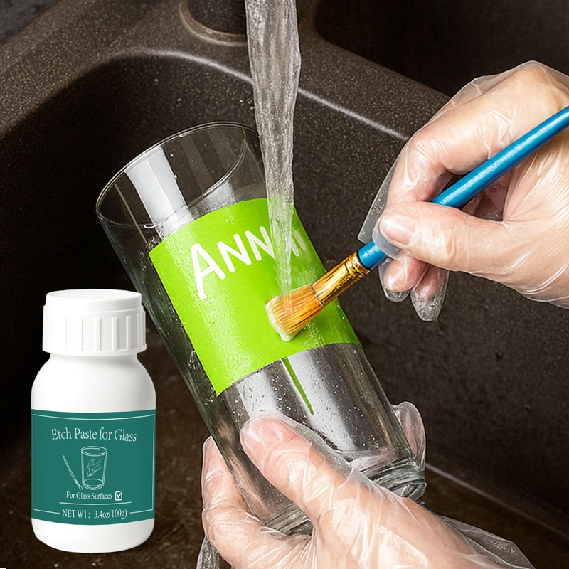 DINGSEN 3.5 oz Glass Etch Paste, Create Beautiful Art in