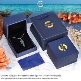 Genuine Turquoise Necklace 925 Sterling Silver Lightning Bolt Necklace Vintage Western Nature Gemstone Turquoise Jewelry for Women, Sterling Silver, Turquoise