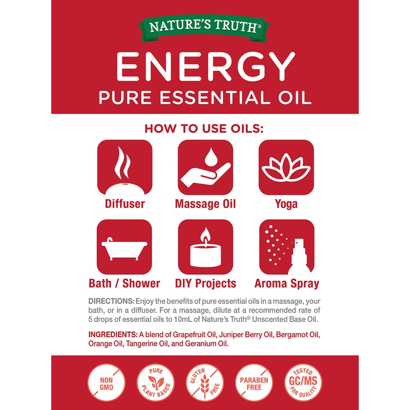 Nature's Truth Energy Essential Oil, 0.51 Fluid Ounce