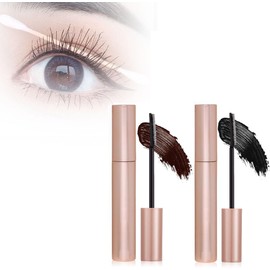 Máscara de Pestañas Alargadora Y Rizadora, Resistente Al Sudor, Voluminizadora Para Pestañas Espectaculares, Resistente A Las Manchas Para Piel Grasa, Maquillaje de Ojos Para Mujeres Ocupadas. (Negro+Marrón)