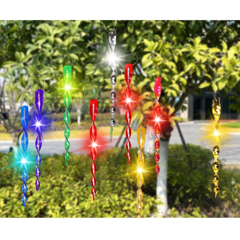 Pack of 12 Reflective Wind Spirals,Reflective Wind Spiral,Reflective Bird Deterrent