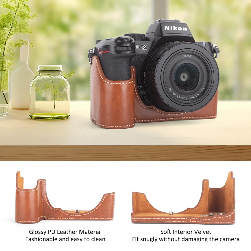 MUZIRI KINOKOO Case for Nikon Z50 II Camera, PU Leather