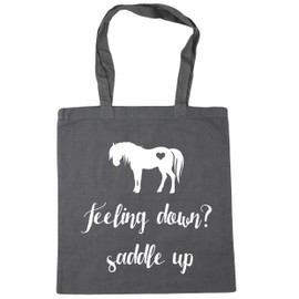 Hippowarehouse Feeling down? Saddle Up Tote Shopping Gym Beach Bag 42cm x38cm, 10 litres