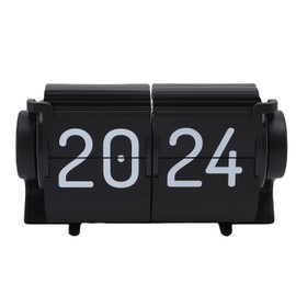 Bewinner Modern USB Flip Desk Clock with Alarm, Timer, Calendar & Reminder, Mechanical Auto Flip Clock for Office, Bedroom, Living Room Decor (Black)