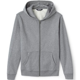 Lands' End Adult Zip Front Sweatshirt Medium Pewter Heather
