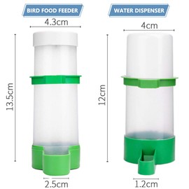 XISTEST 2PCS Automatic Bird Water Dispenser with 1PCS Food Feeder for Cage Pet Parrot Budgie Lovebirds Cockatiel