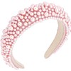 TRIXES Pink Pearl Beaded Headband - Comfortable Hair Band Accessory
