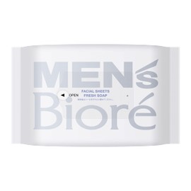 Men's Biore Facial Cleansing Sheet, Soap Scent, Portable, Pack of 20
