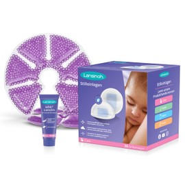 Lansinoh Stillset - Starter Set für den Stillbeginn - Brustwarzensalbe, Stilleinlagen und Kalt-Warm-Kompressen für die Brust