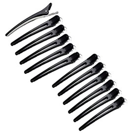 BEAUTY PLAYER Men's Clip Bangs Clip, Set of 12, 3.7 inches (9.5 cm) Length, Professional Use, Large, Black, Hair Patches Closure, Home Hair Cut, Bulk Purchase, Strong, Non-Tracing (Black)