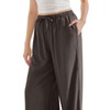 SUUKSESS Women Wide Leg Flowy Linen Pant with Pockets High