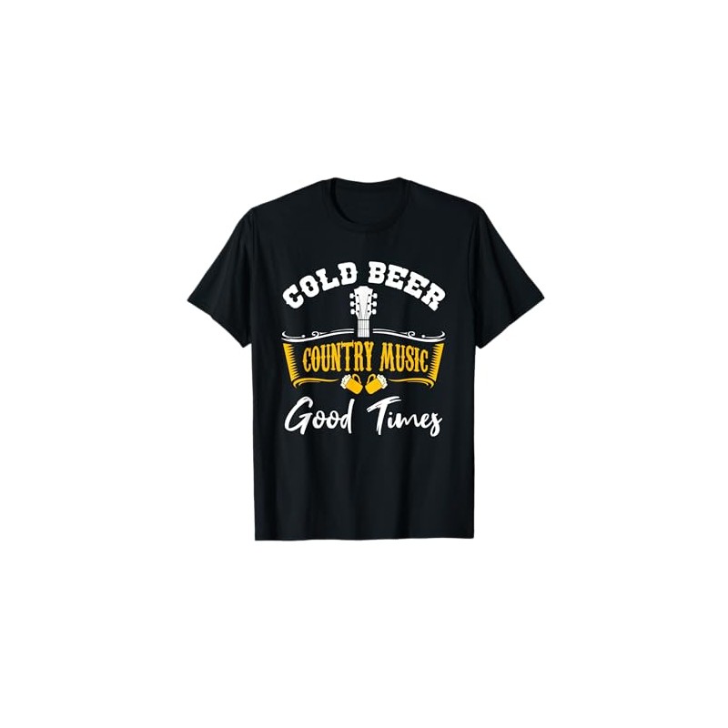 Vintage Cold Beer Country Music Good Times Musician Gift T-Shirt