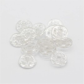 1 Box/15 Set Invisible Small Plastic Snap Buttons Sew-on Snap Buttons Press Button for Sewing Clothing (Transparent, 13mm)