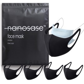 igozen 5 Pack Adult Nanosase G Sports Protective Covers, BNS Poly Spandex cool face mask cover. (Adult 5 Black)