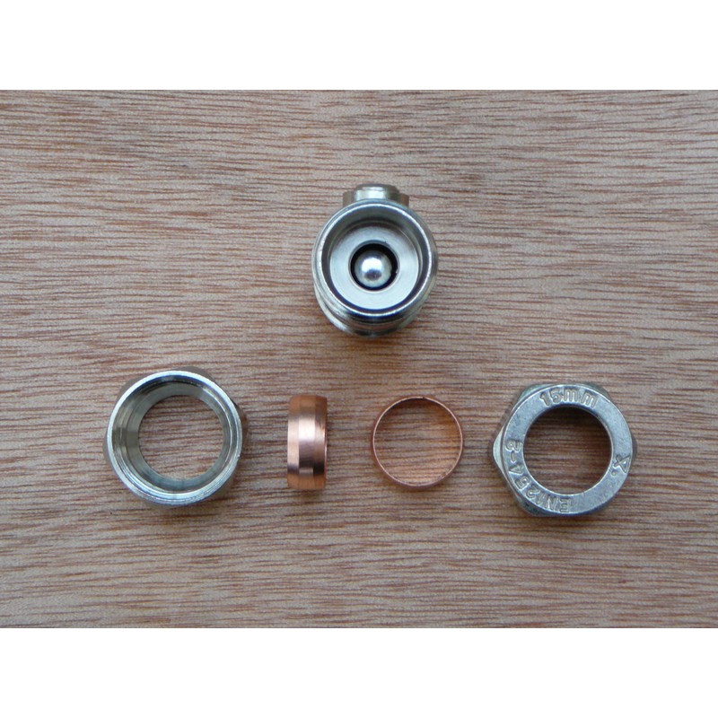 15mm compression Chrome Plated Isolating Isolation Valves (packet of 10)