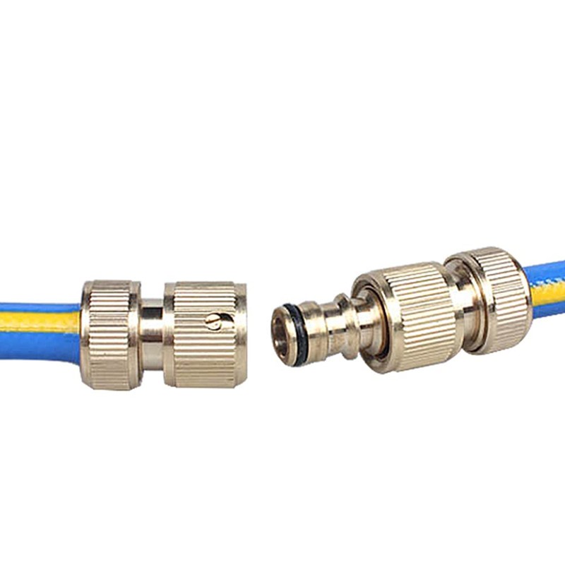 5PCS Brass Garden Hose Connectors Kit - 2 Quick Connect