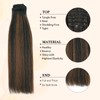 KIMSMTED 20 Inch Light Yaki Clip in Extensions Double Weft