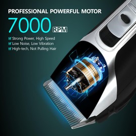 The Fadify 2.0 Cordless Hair Clippers for Men, 7000RPM Professional Barber Clippers Detachable Inclined Blade, Fade Hair Trimmer Rechargeable Mens Clippers Fading Culture Hair Cutting Kit LCD Boy Gift