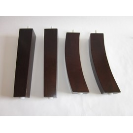 10" Tapered Furniture Leg Front & Back (Set of 4) Dark Brown