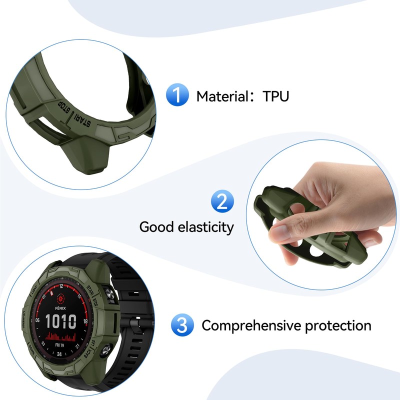 ISABAKE Protector Case Compatible with Garmin Fenix 7/Fenix 7 Solar,