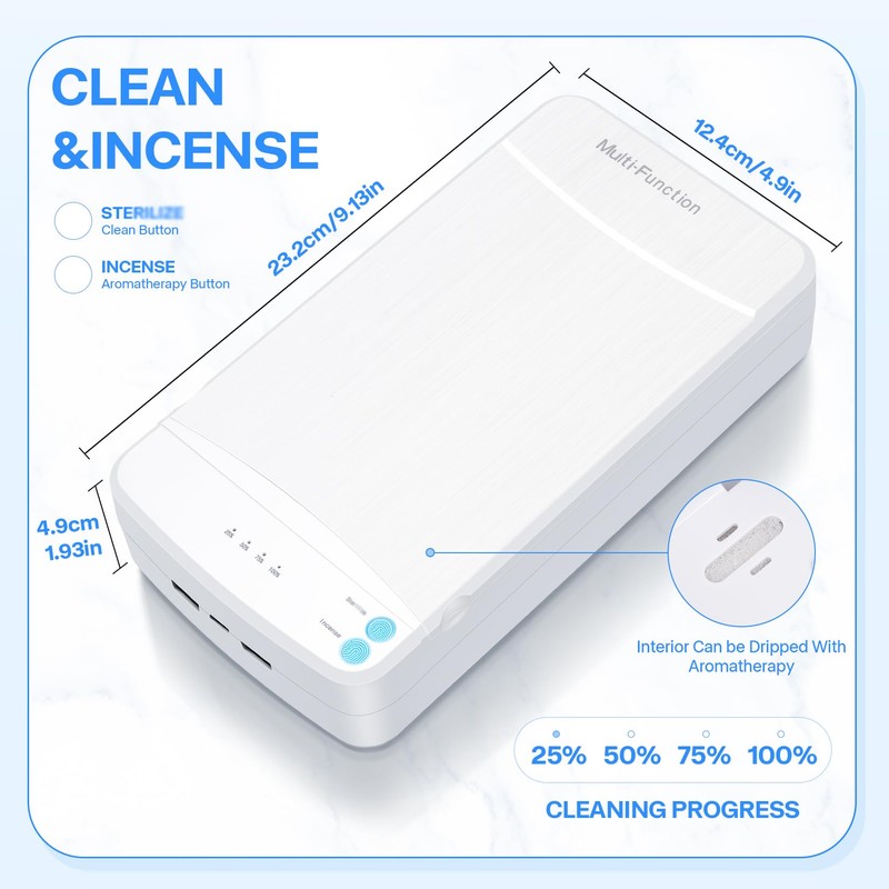 Nail Tool Sterilizer with Blue Light,LXIANGN Portable USB Sterilizating Box