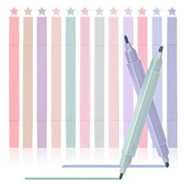 LUXECOVE Pack of 12 Highlighters, Colour Markers, Pastel Highlighters, Book Markers, Marker Pens, Pens Aesthetic, Bible Highlighter, Highlighter Set, Highlighter for School Office Stationery
