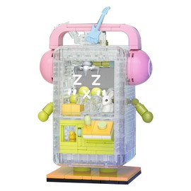 Doll Machine Mini Building Blocks Bricks Set Mini Claw Catch Machines Dolls Brick Model Toy DIY Children Educational Toys Lime Color