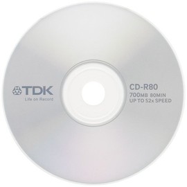 1 x Single Original-TDK CD-R80 RECORDABLE BLANK MEDIA. CD-R80CBA. Supplied in sleeve. (4902030187705).
