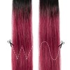 WINSKY Burgundy Ombre Clip in Colored Hair Extensions- Hairpiece for