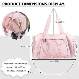 X SIM FITNESSX Sports Bag with Shoe Compartment Women/Men Training Bag Sports Bag Swimming Bag Travel Bag for Sports Gym & Fitness Weekender Travel Small Duffel Bag, pink, Sports
