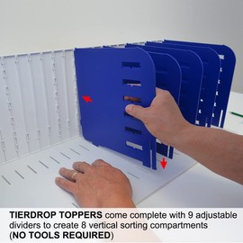Ultimate Office TierDrop Topper Features 9 Adjustable Dividers for Vertical Filing of Books, Magazines and Hanging Files