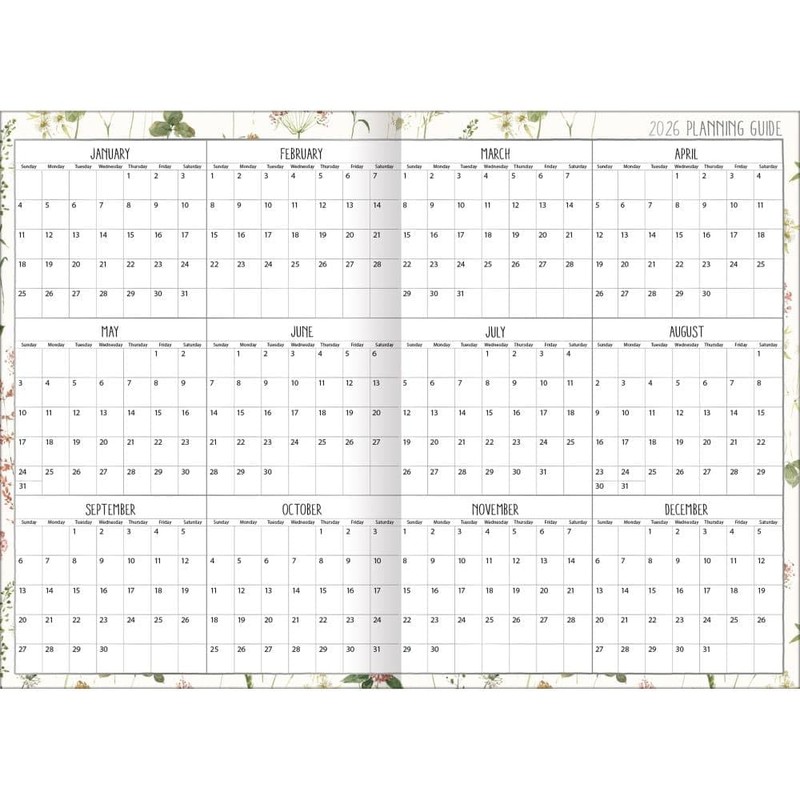 Lang Companies, Watercolor Seasons Monthly 2026 Pocket Planner, 4.9'' X