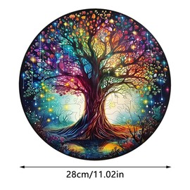 wocpvm Tree of Life Wooden Puzzle Adult Wooden Puzzle for Children from 10 Years Wooden Puzzle Tree of Life with Gift Box Tree Wooden Puzzle for Home Decoration and Gifts (28 x 28 cm)