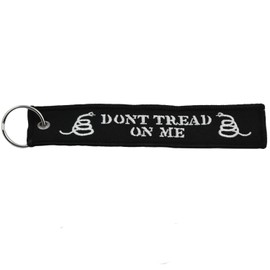 Don't Tread On Me America Black/White Remove Before Flight Style Key Chain 5.5" x 1" Motorcycle ATV Car Truck Keychain